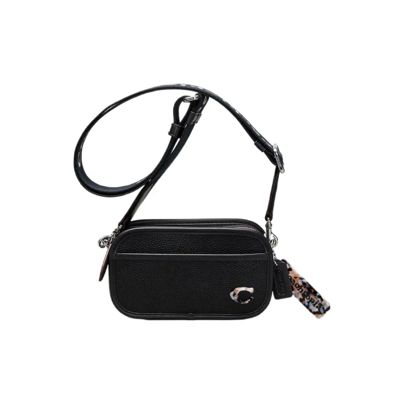 Coachtopia Leather Camera Bags Shoulder Bag Crossbody Bag Small Size Women's Black-0
