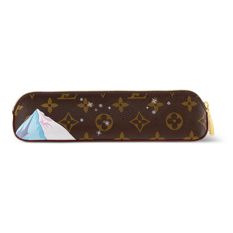 LOUIS VUITTON Elizabeth Canvas With Leather Trim Pencil Bag Storage Bag Unisex Brown-2