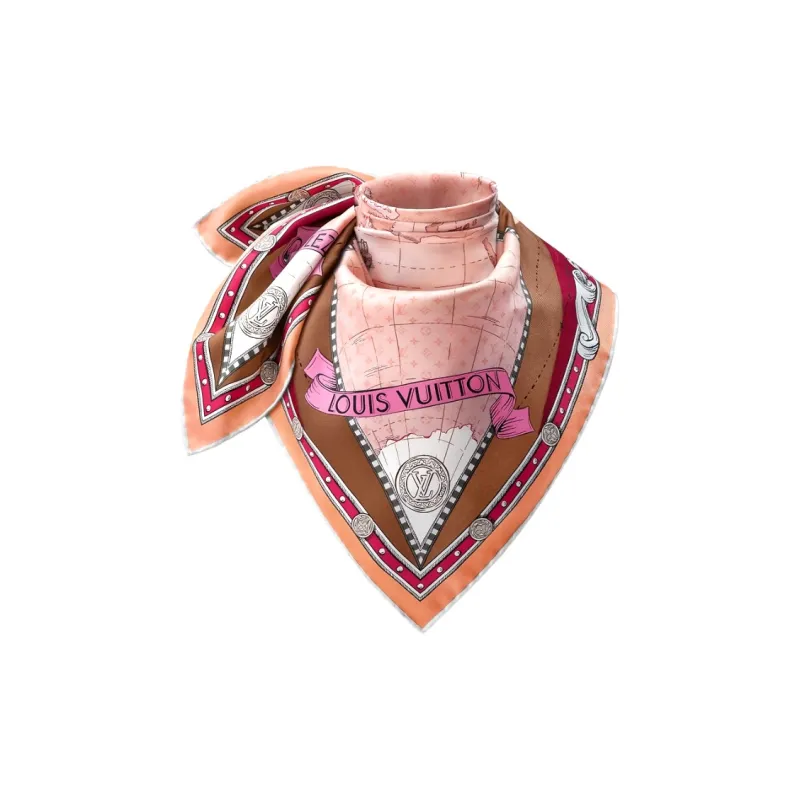 LOUIS VUITTON Silk Scarves Women's Light Pink-1