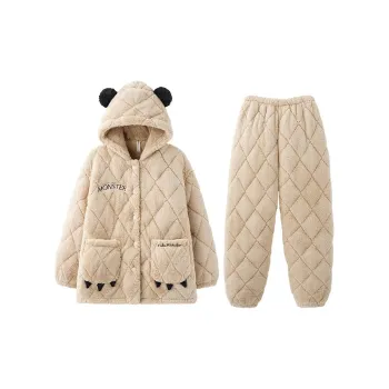 MIOJUER Pajama Set Autumn And Winter Season Women's Khaki