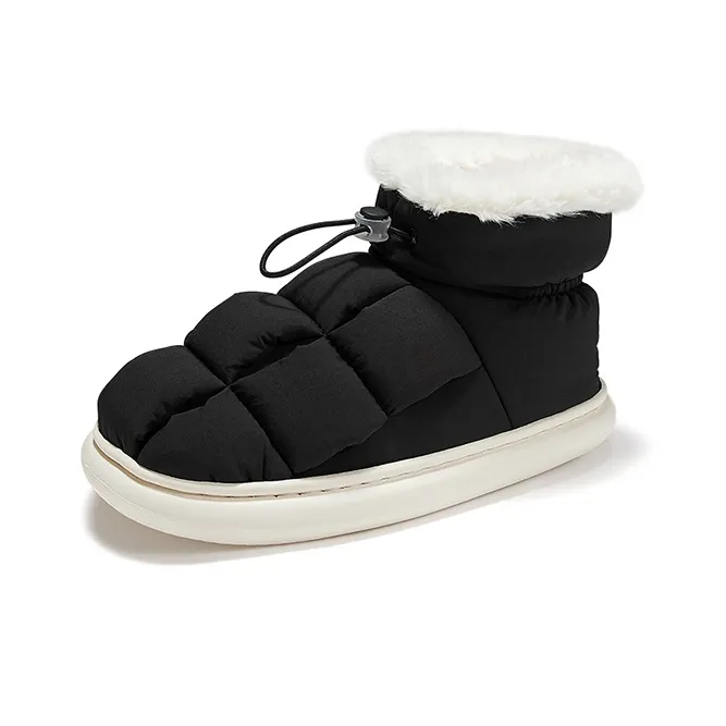Feiyue Tofu Insulated Shoe Water-Resistant Mid-Top Casual Shoes Women's Black-1