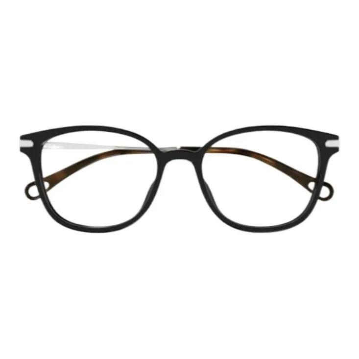 Chloe Acetate Irregular Shape Eyeglass Frames Men's Black-1