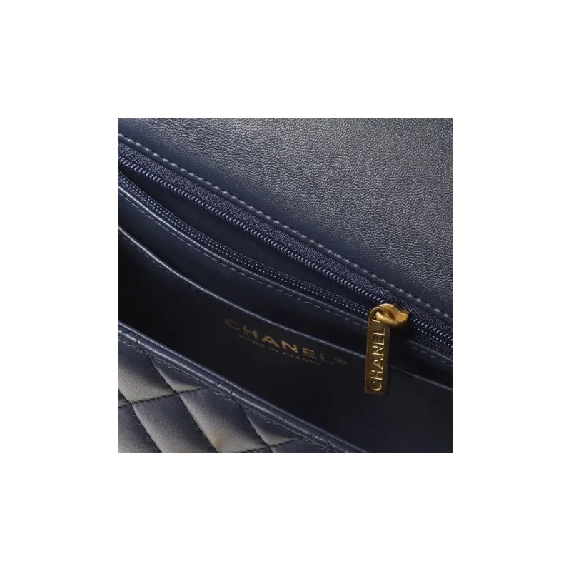 CHANEL Classic Flap CF Sheepskin Flap Bag, Shoulder Bag, Crossbody Bag, Handbag Mini Women's Marine Blue-2