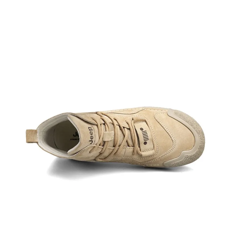 Jeep Cushioning Coverage Wear Resistant Slip Resistant Mid Top Outdoor Shoes Men's Earth Yellow-3