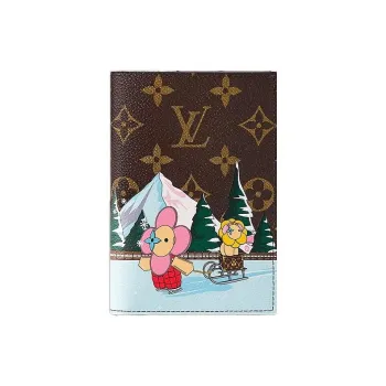 LOUIS VUITTON Monogram Coated Canvas Passport Holder Women's Pink