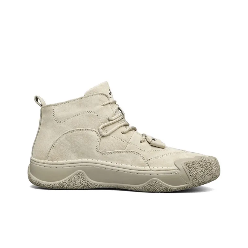 Jeep Wear Resistant Height Increasing Mid Top Casual Shoes Men's Sand-1