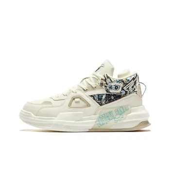Erke Battery Panda High Top Skateboard Shoes Men's White Jet Black