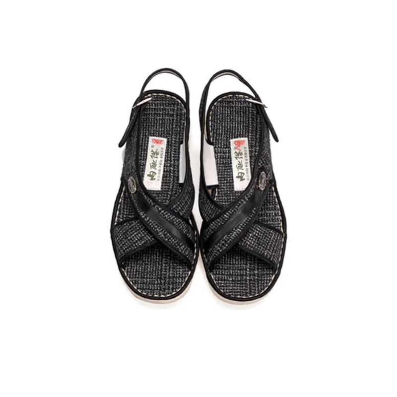 Neiliansheng Strap Sandals Men's Black Plaid-3