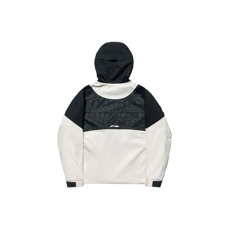 LiNing Trench Coat Unisex Black White-1