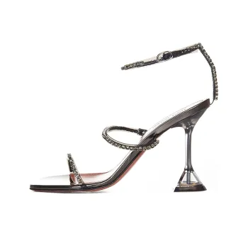 AMINA MUADDI Gilda 95mm Crystal Leather Sandals