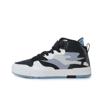 Erke Anti Slip Wear Resistant High Top Skateboard Shoes Men's Jet Black Nordic Blue