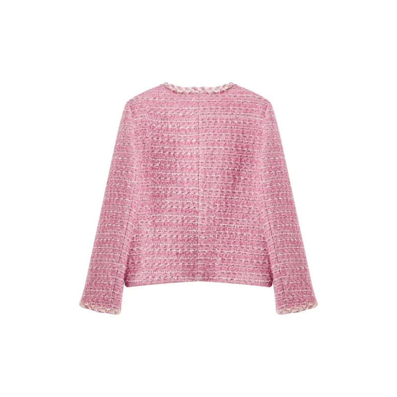 XIANGYING Cropped Coat Women's Plum Red-1