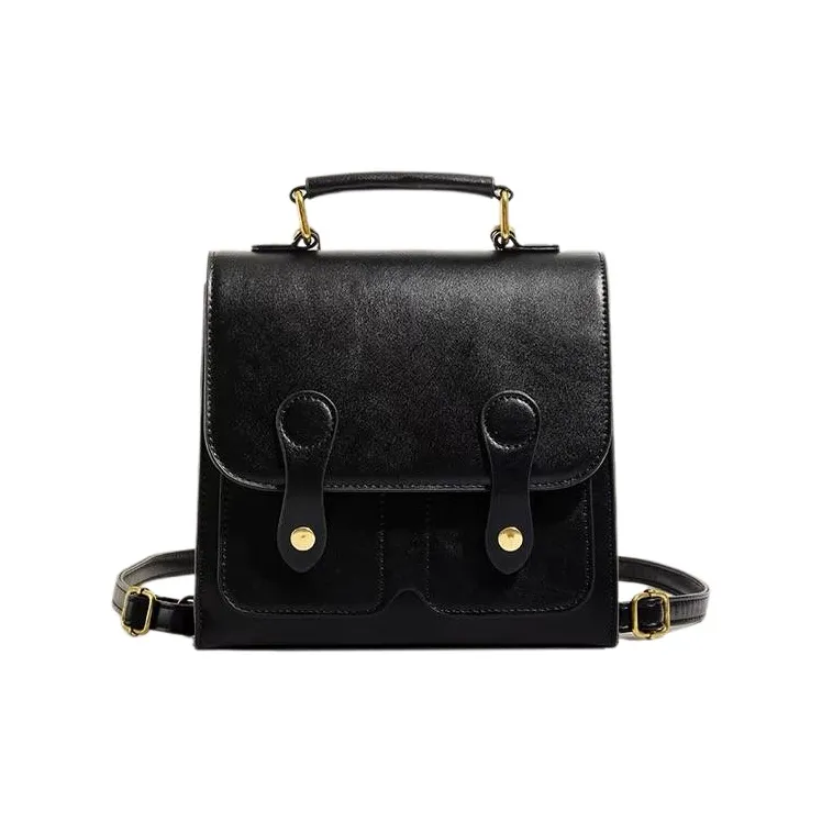 MARKANGARO PU Small Square Bag, Handbag, Backpack Medium Size Women's Black/Coffee-1