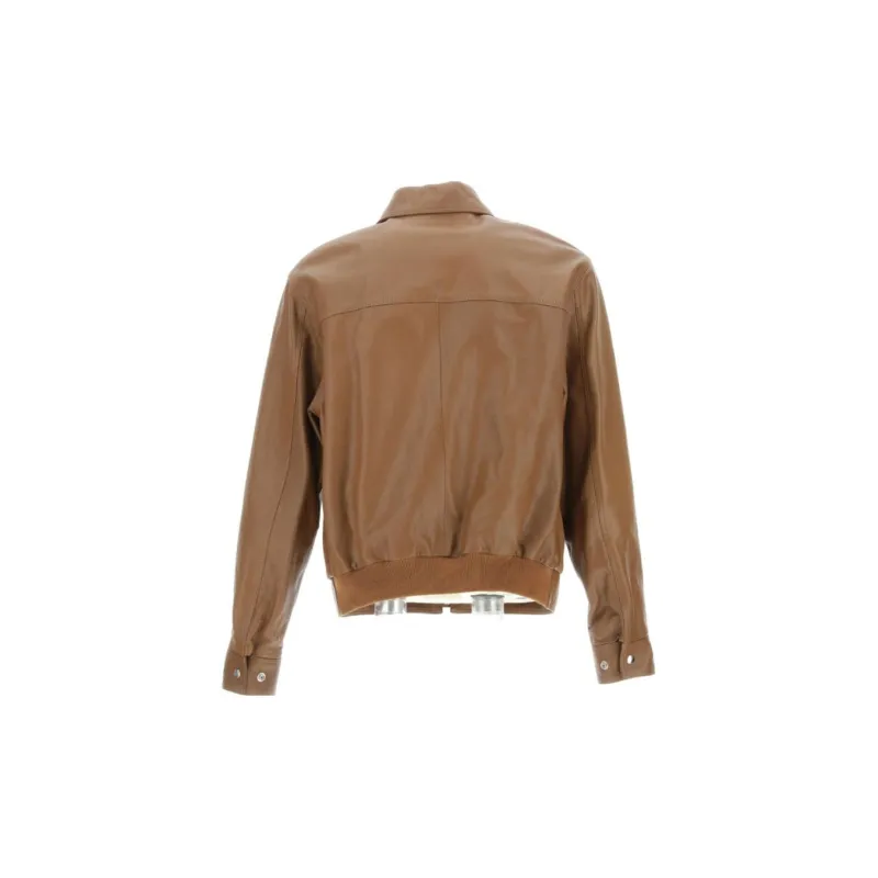 GUCCI FW23 Leather Jacket Men's Brown-1