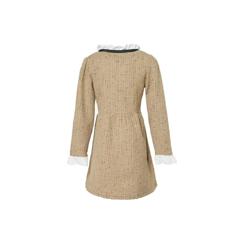 BEAUTIFUL CONFESSION Long Sleeved Dresses Women's Khaki-1