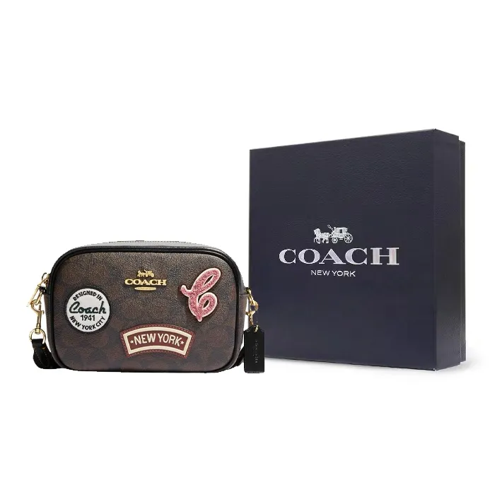 COACH Jamie Canvas With Leather Camera Bag Shoulder Bag Crossbody Bag Mini Women's Dark Brown-6