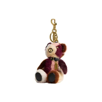 COACH Shearling Leather Handbag Charm Bag Merchandise Unisex Multicolor