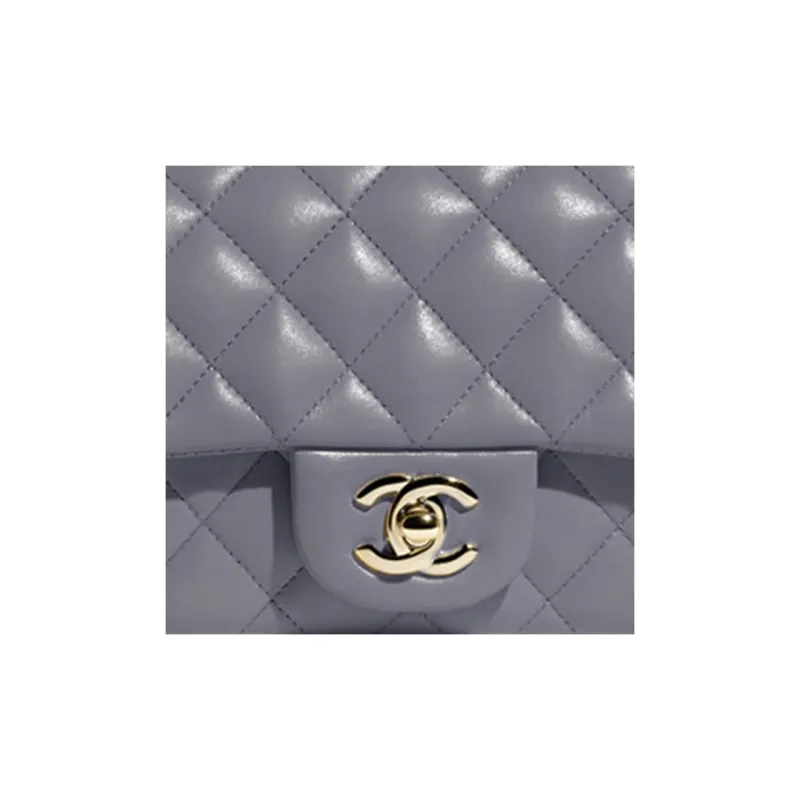 CHANEL Classic Flap CF Leather Chain Mini Square Flap Bag Crossbody Bag Mini Women's Gray-1