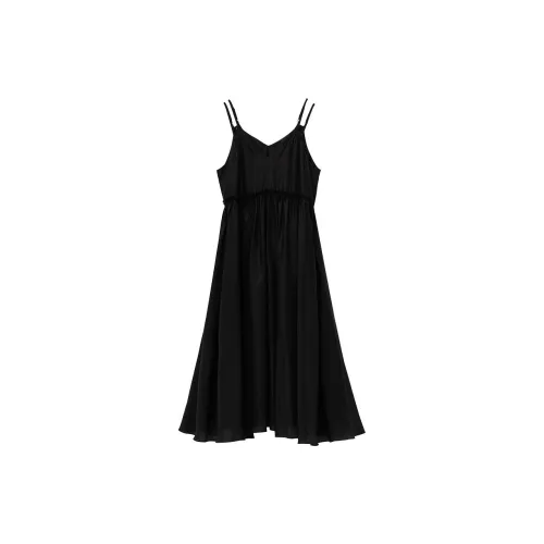 VERA VEINS Slip Dresses Women's Midnight Black