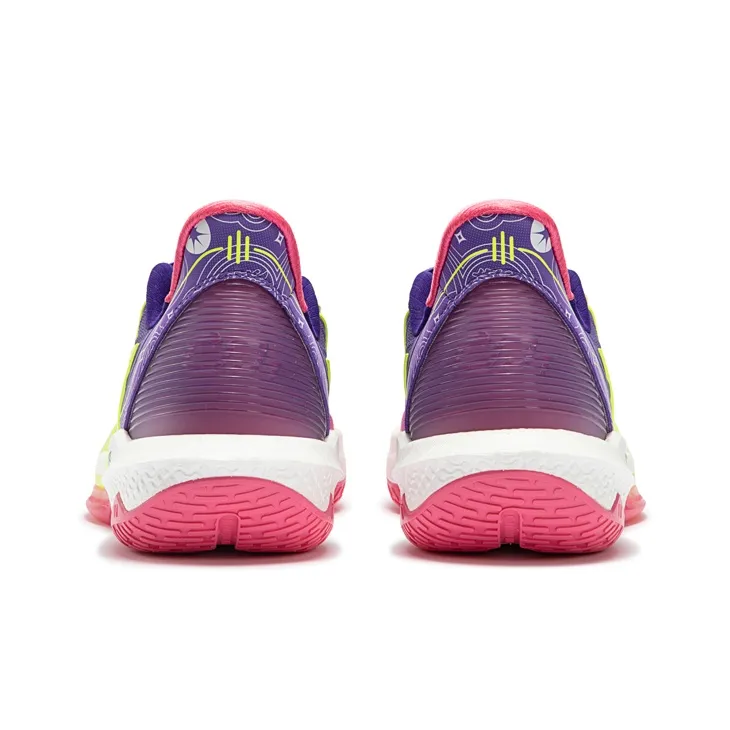 361° BIG3 4.0 Quick Pro Cushioning Anti Slip And Wear Resistant Low Top Carbon Plate Basketball Shoes Men's Purple-3