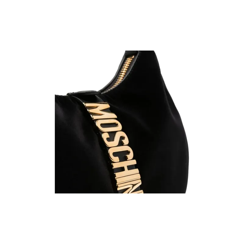 MOSCHINO Calfskin Suede Handbag Shoulder Bag Women's Black-2