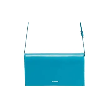 JIL SANDER Calfskin Shoulder Bag Crossbody Bag Small Size Women's Blue