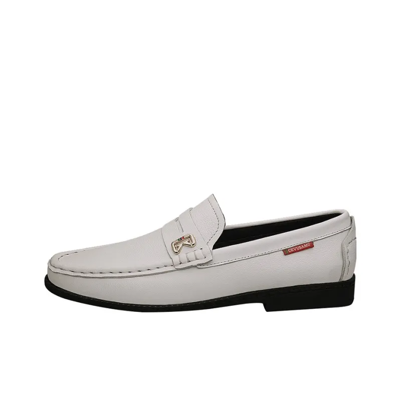 CKVUSAMG Leather Shoes Unisex Black-3