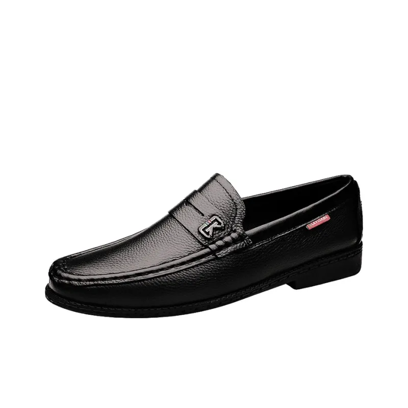 CKVUSAMG Leather Shoes Unisex Black-1