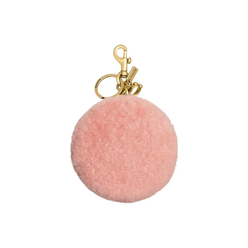 COACH Shearling Calfskin Wallet Coin Purse Regular Unisex Pink-0