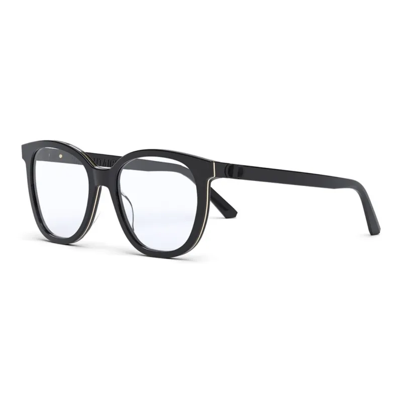 DIOR Acetate Irregular Shape Eyeglass Frames Unisex Black-0
