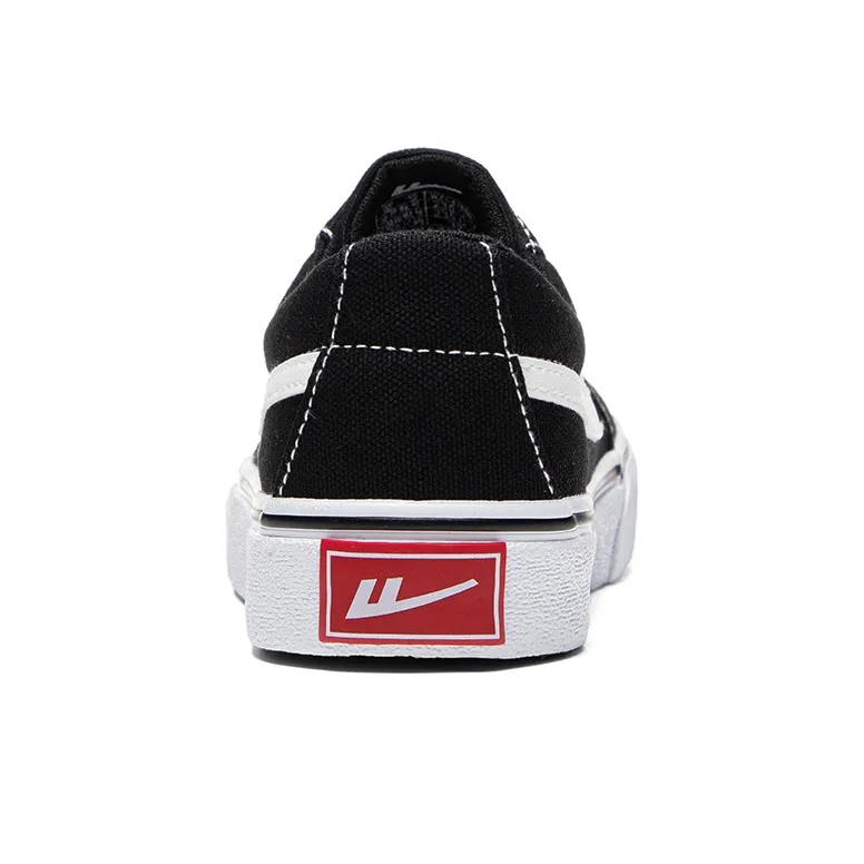 Warrior Abrasion Resistant Lightweight And Breathable Low Top Canvas Shoes Unisex Black White-3
