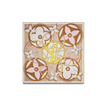 LOUIS VUITTON Silk Scarves Women's Light Brown