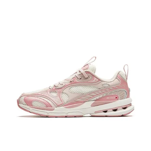 ANTA Running Shoes Women's Low-Top Pink Ivory White Rubber