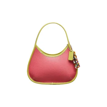 COACH Ergo Leather Patchwork With Recycled Leather Shoulder Bag, Handbag, Shoulder Bag Women's Watermelon Red & Green