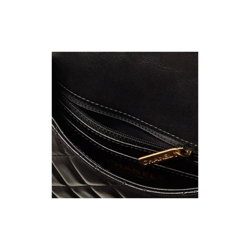 CHANEL Enamel Metal Lambskin Flap Bag, Shoulder Bag, Crossbody Bag Mini Women's Black-3