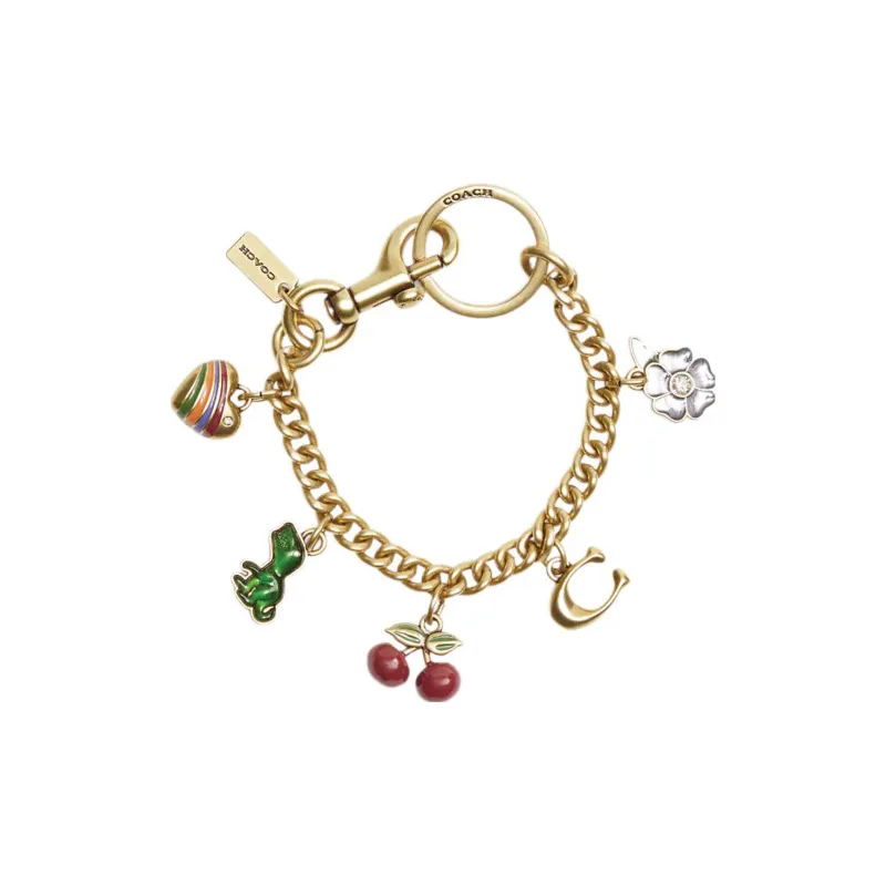COACH Enamel Metal Resin Glass Bag Accessory Women's Gold-1