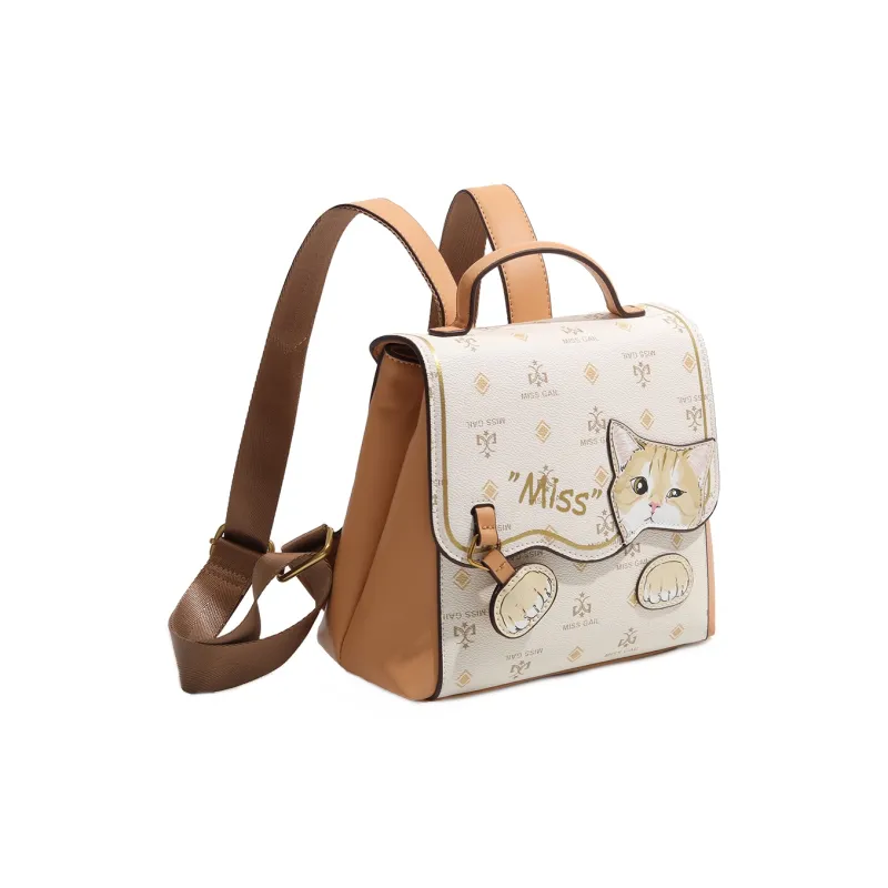 MISS GAIL Artificial Leather Carry Backpack Medium Size Women's Multicolor-7
