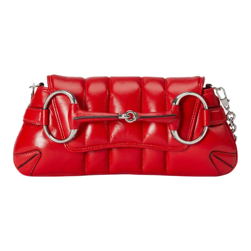 GUCCI Leather Handbag Shoulder Bag Women's Red-0