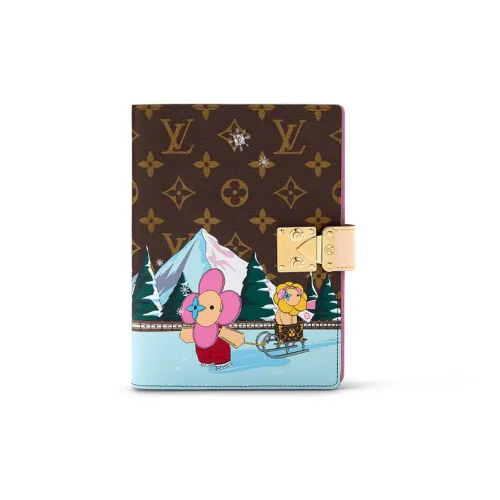 LOUIS VUITTON Paul Notebook Cover Ice Skating Xmas Pink