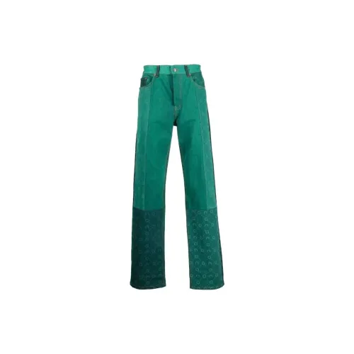 Marine Serre Regen Patchwork Straight-leg Jeans