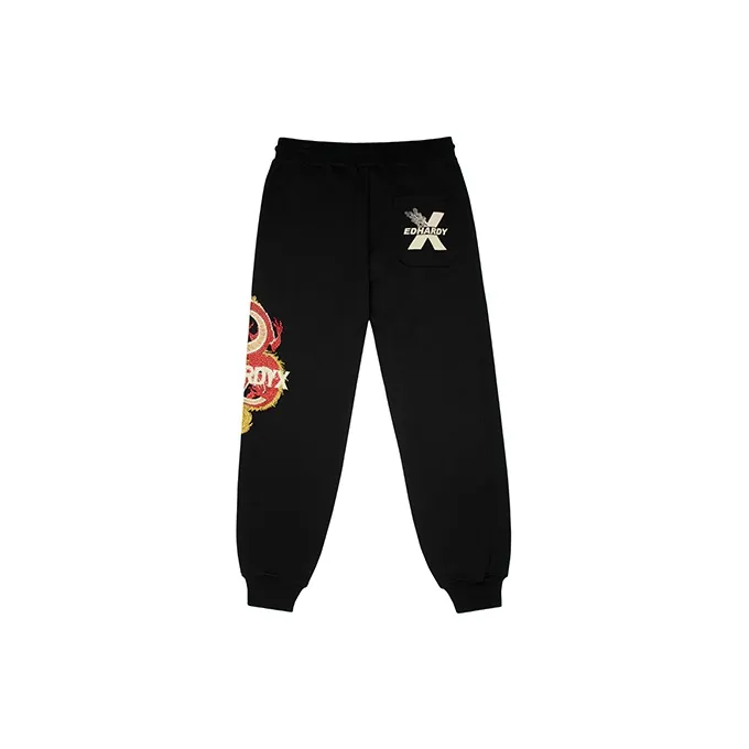 ED HARDY X Casual Pants Unisex Black-1