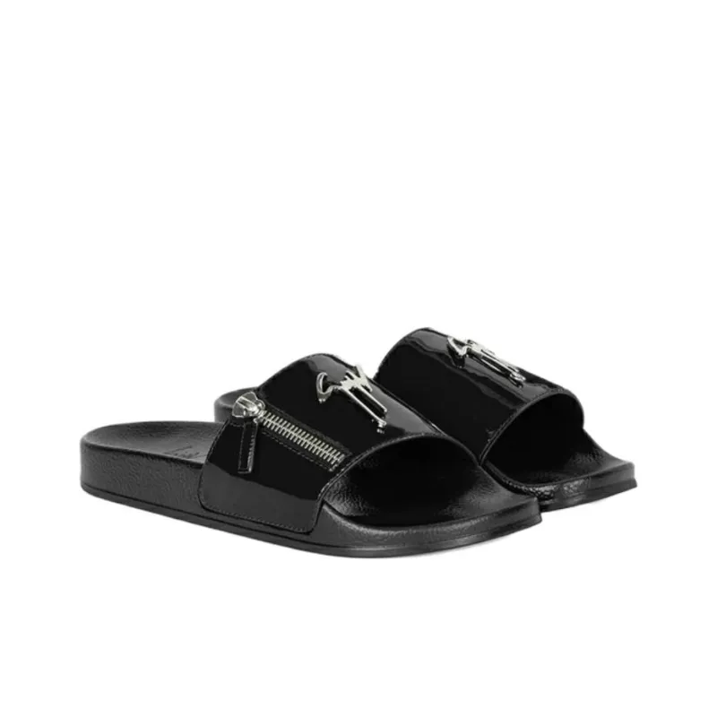 Giuseppe Zanotti/GZ Brett Slip-Resistant Slide Slippers Men's Black-1