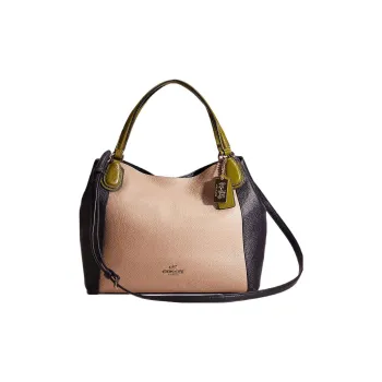 COACH Edie Leather Handbags Shoulder Bags Large Size Women's Gold/Stone