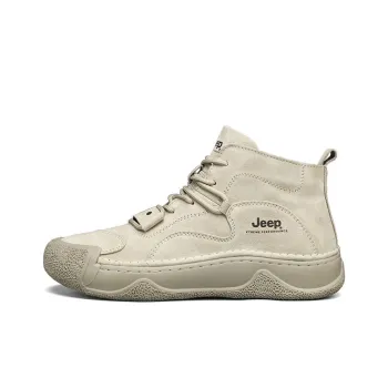 Jeep Wear Resistant Height Increasing Mid Top Casual Shoes Men's Sand