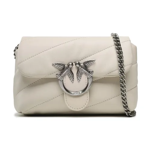 PINKO Leather Crossbody Bag, Shoulder Bag Women's White