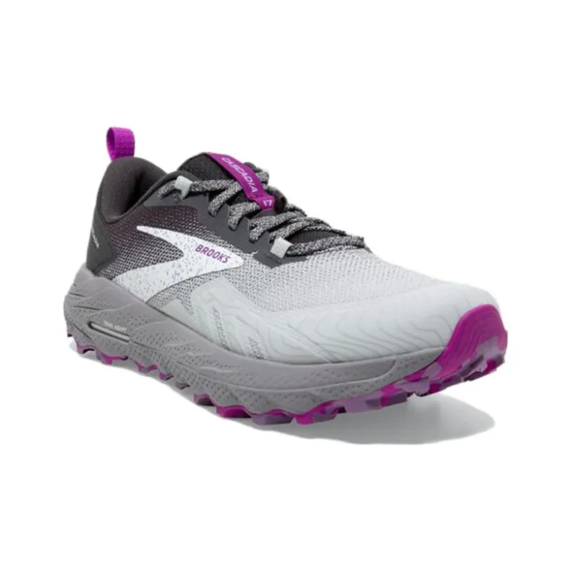 Brooks Cushioning Wear Resistant Low Top Trail Running Running Shoes Women's Gray Purple-1