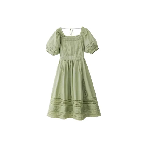 VERA VEINS Short-Sleeved Dresses Women's Pea Green