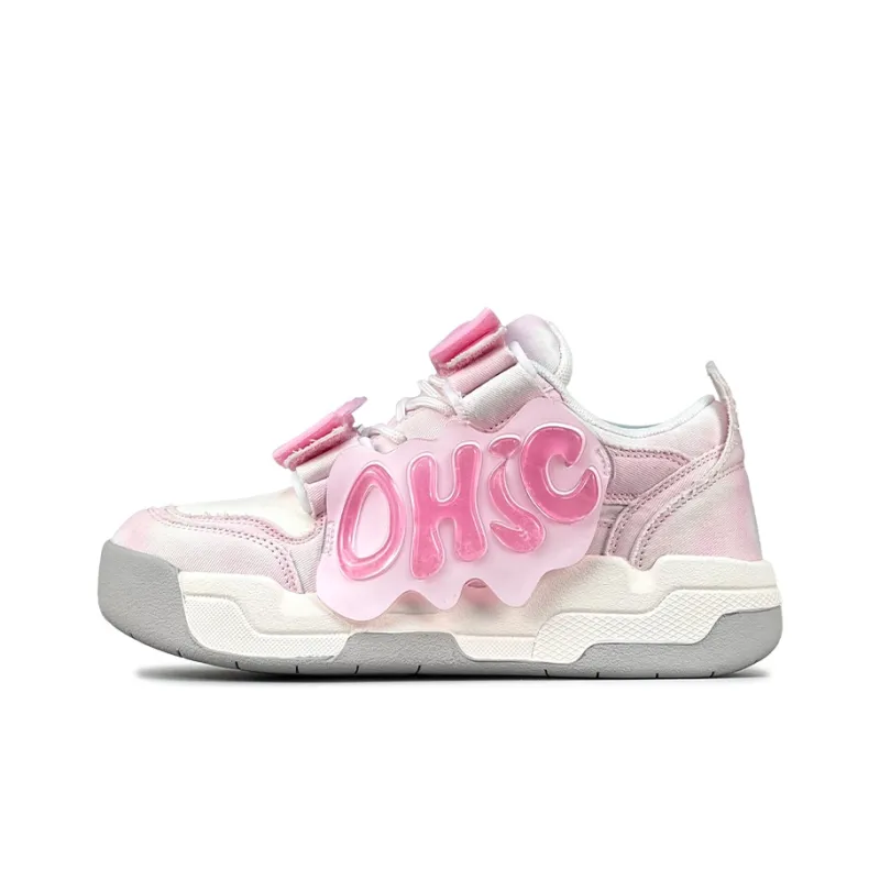 OHJC Skateboard Shoes Women's Low Top Full Of Stars/Dream Pink/Bubble Pomegranate-7