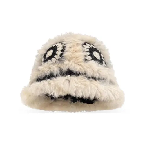 Youyoulan Rabbit Fur Bucket Hats Women's