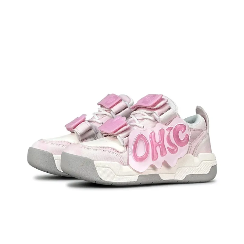 OHJC Skateboard Shoes Women's Low Top Full Of Stars/Dream Pink/Bubble Pomegranate-9